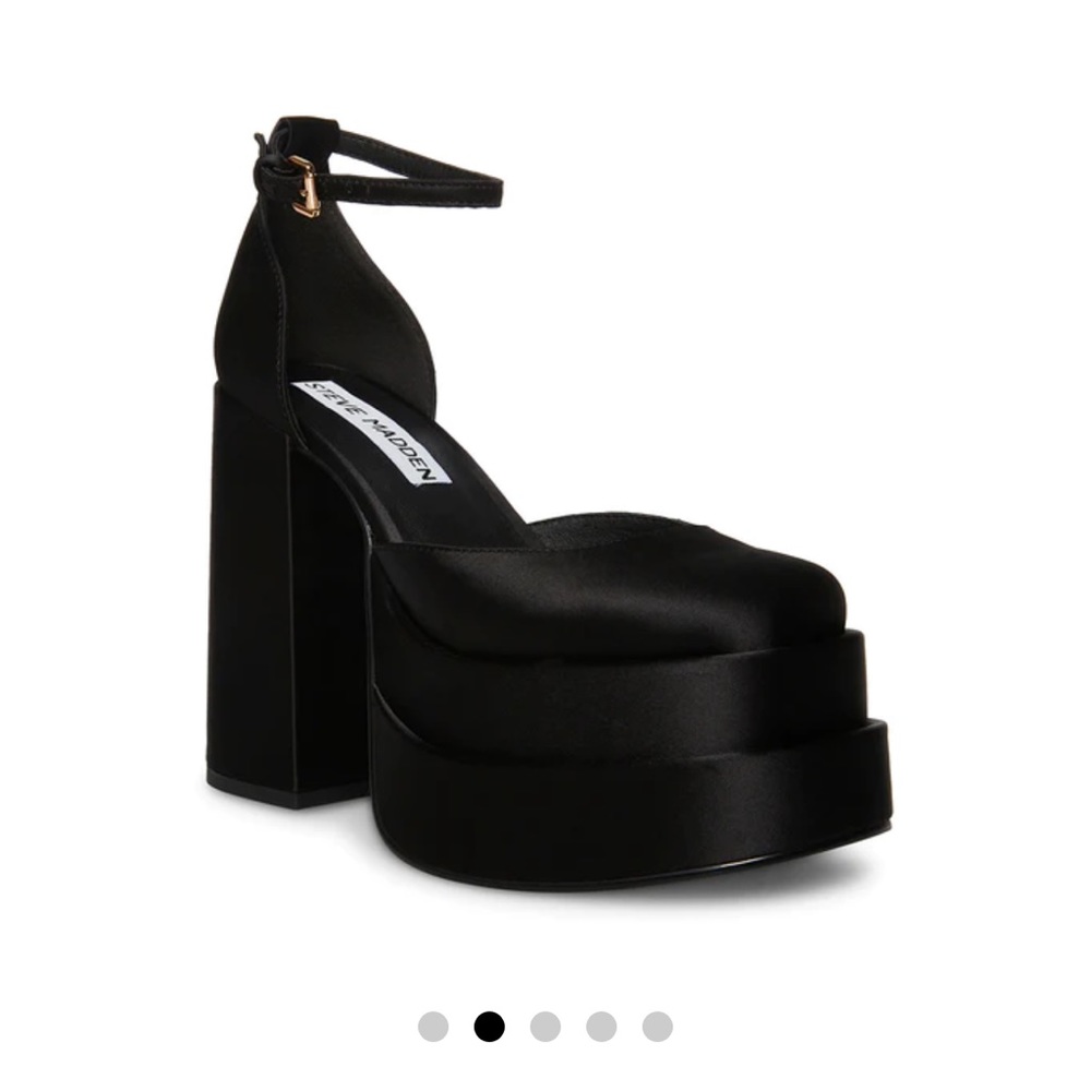 Black Satin Platform Heels